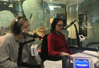 Ann hohenhaus and carly fox in the Sirius XM studios