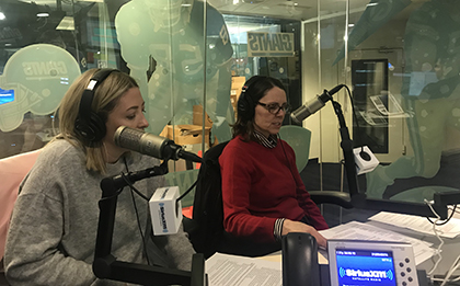 Ann hohenhaus and carly fox in the Sirius XM studios