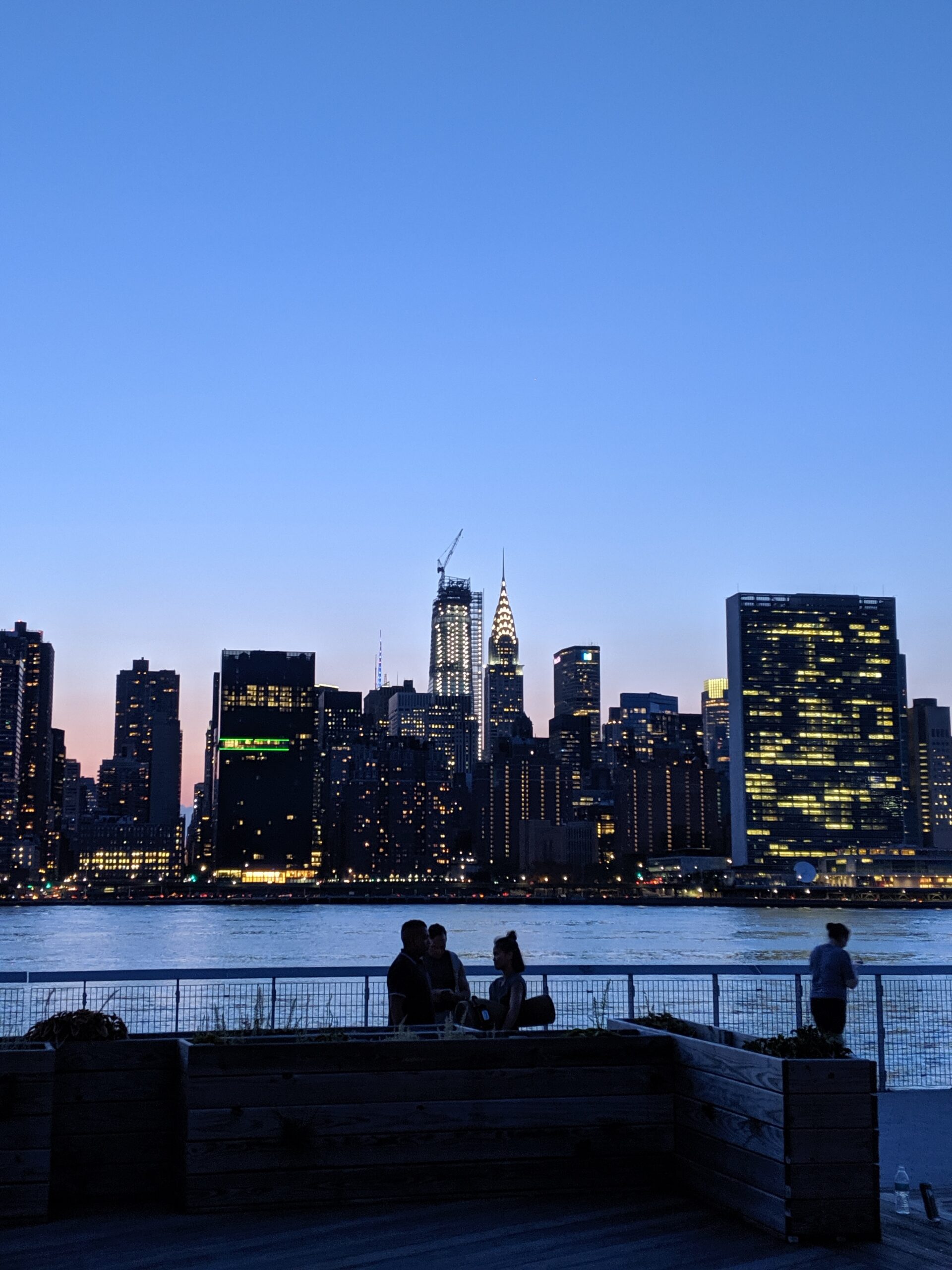 Photo of evening NYC skyline