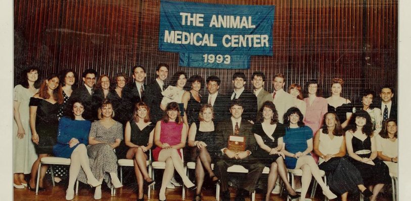 A class photo of the 1993 class of AMC residents and interns