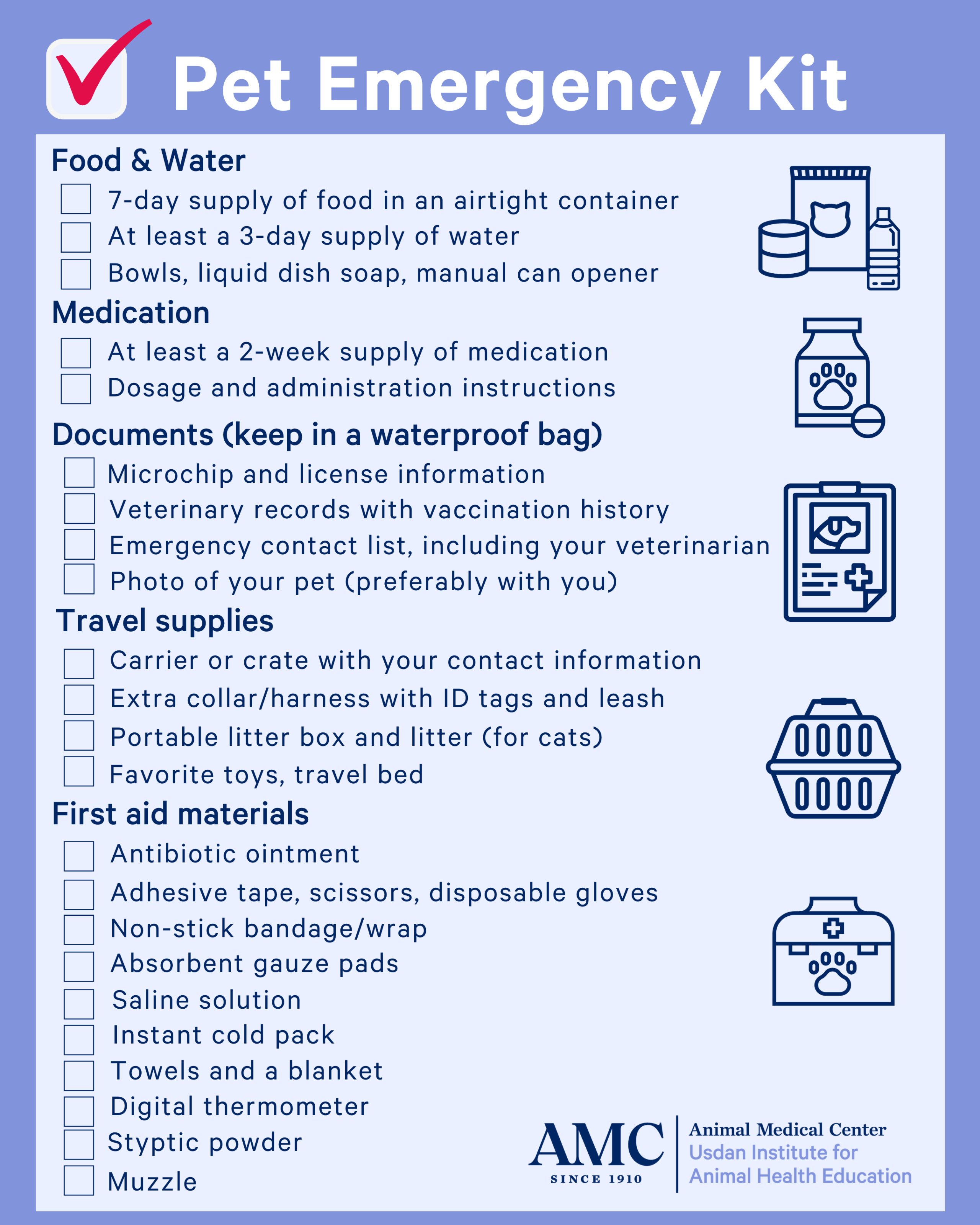 Disaster Planning Resources for Pet Families - The Animal Medical Center Disaster Planning Resources for Pet Families - The Animal Medical Center