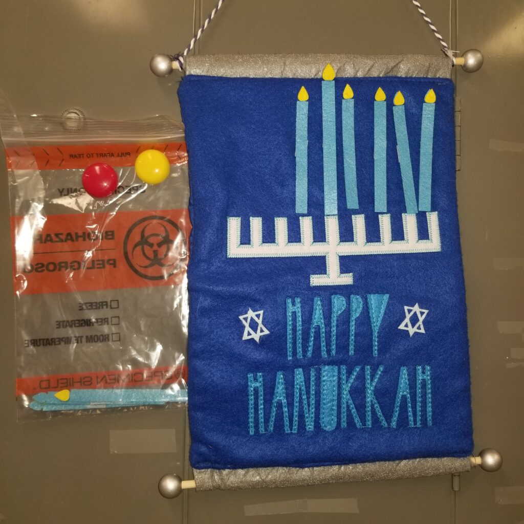 Hanukkah decorations at AMC