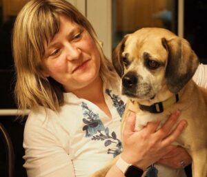 Dr. Kate Anderson with dog