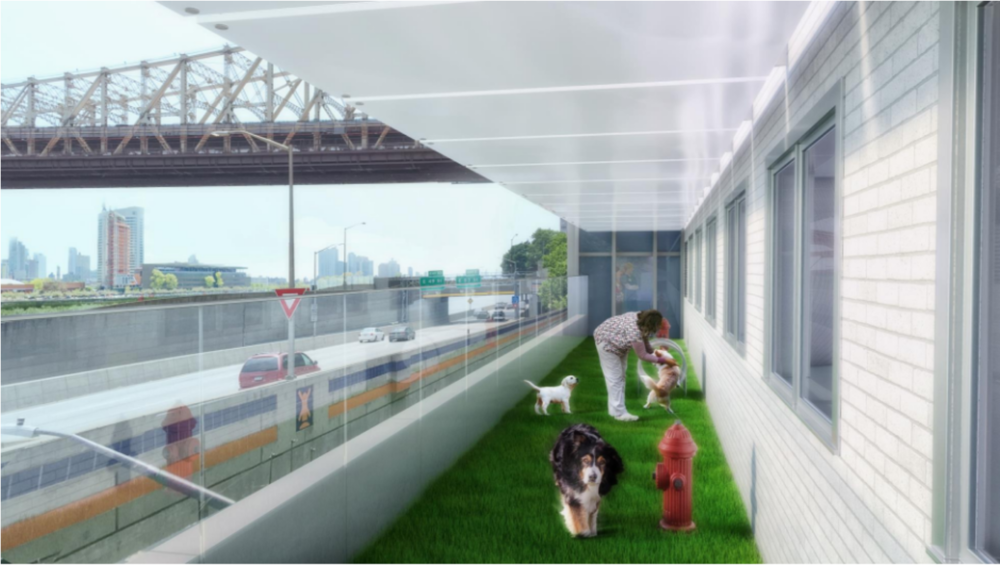 A rendering of the new dog run at the Animal Medical Center