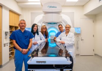 The Radiation Oncology team at the Animal Medical Center with the service's new linear accelerator