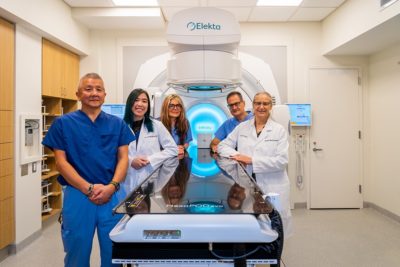 The Radiation Oncology team at the Animal Medical Center with the service's new linear accelerator