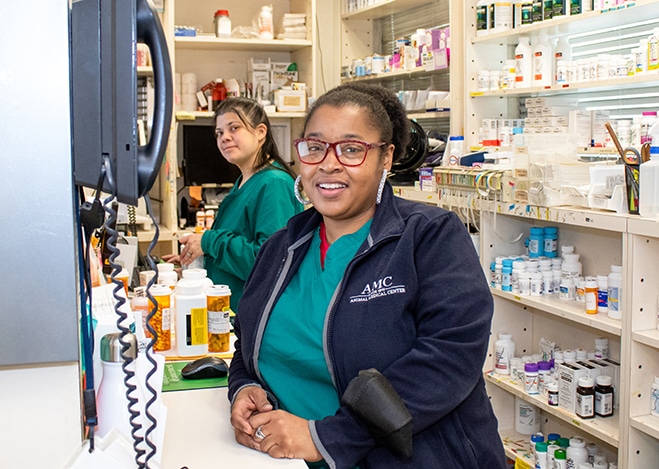 Linda and Natasha, Dispensary Technicians at AMC.