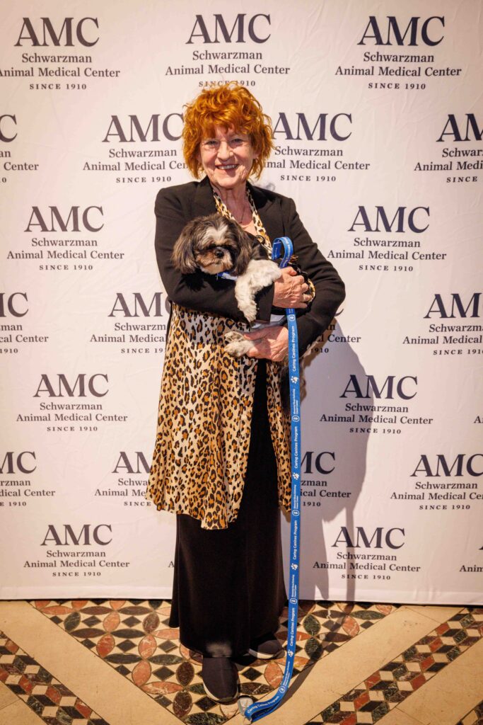 Judy Angelo with MSK Caring Canine Mushu 