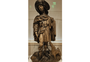 A statue of a man with a dog