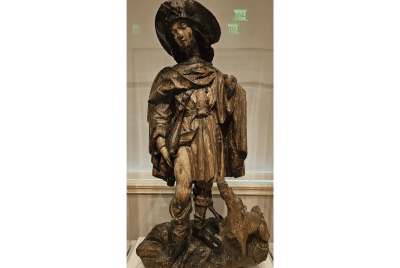 A statue of a man with a dog