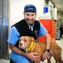 Dr. Daniel Spector with a dog