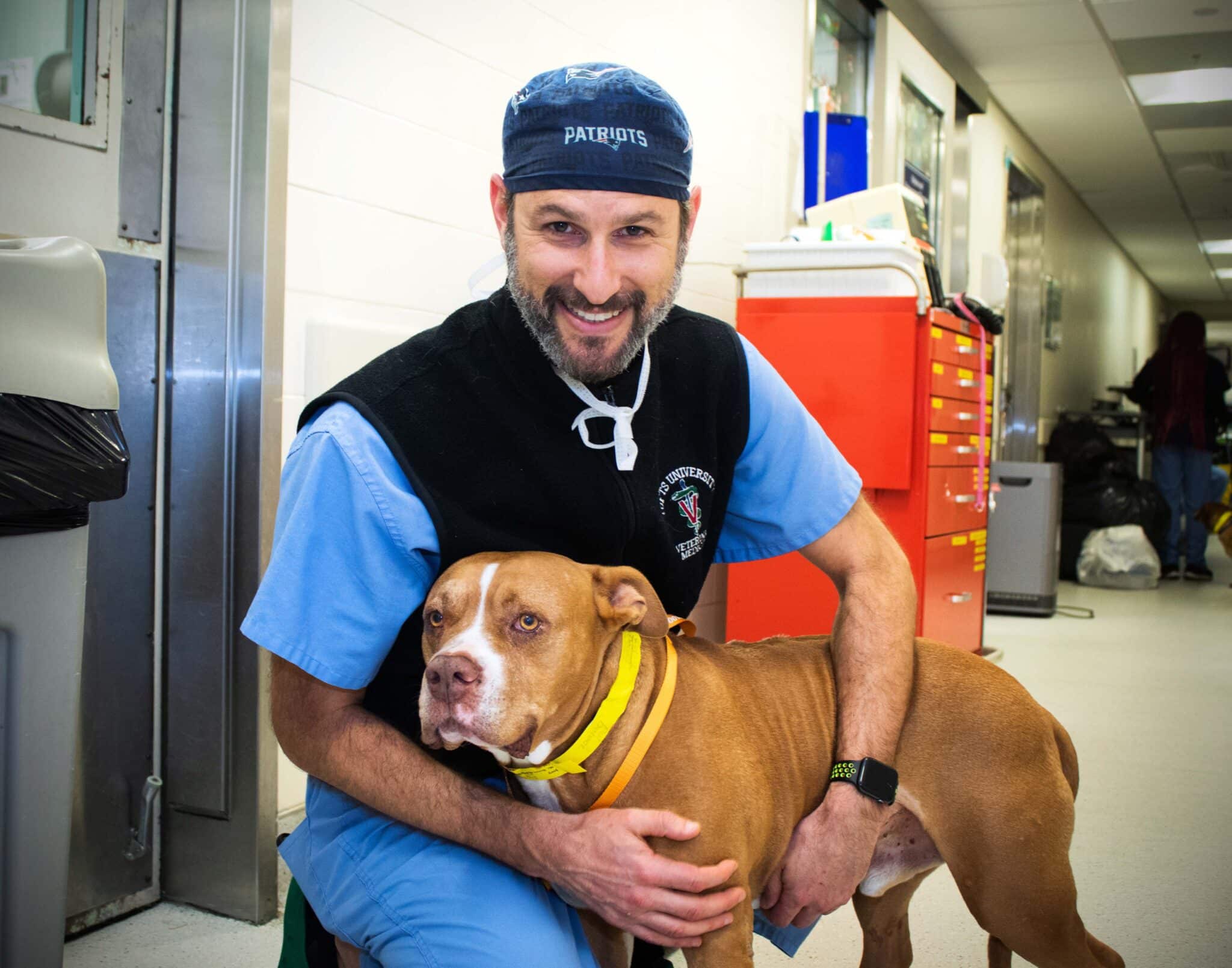 Dr. Daniel Spector with a dog