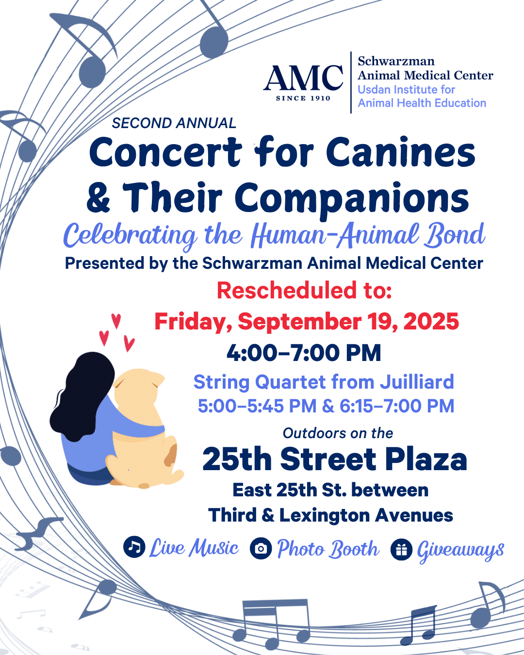 Promotional graphic for the 2nd Annual Concert for Canines and Their Companions